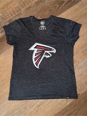 47 Atlanta Falcons Black Heather Logo V-Neck Tee
